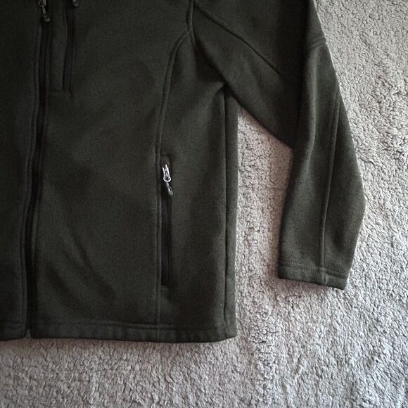 Free Country Men’s Size XL Fleece Jacket Full Zip Green Dadcore Outdoorwear - Picture 7 of 14